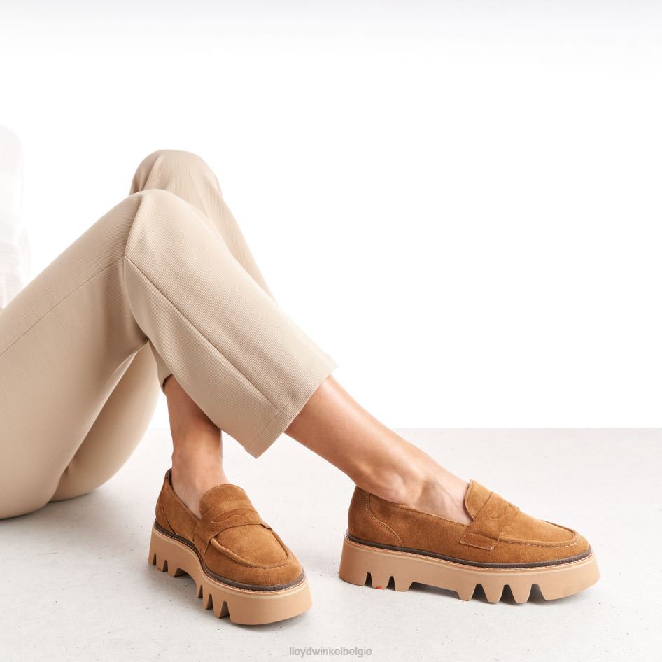 Leren slip-on pantoffel vrouwen LLOYD bruin schoenen ZJ6BL1055