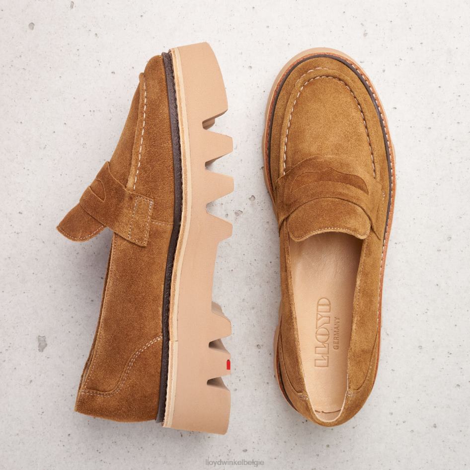 Leren slip-on pantoffel vrouwen LLOYD bruin schoenen ZJ6BL1055