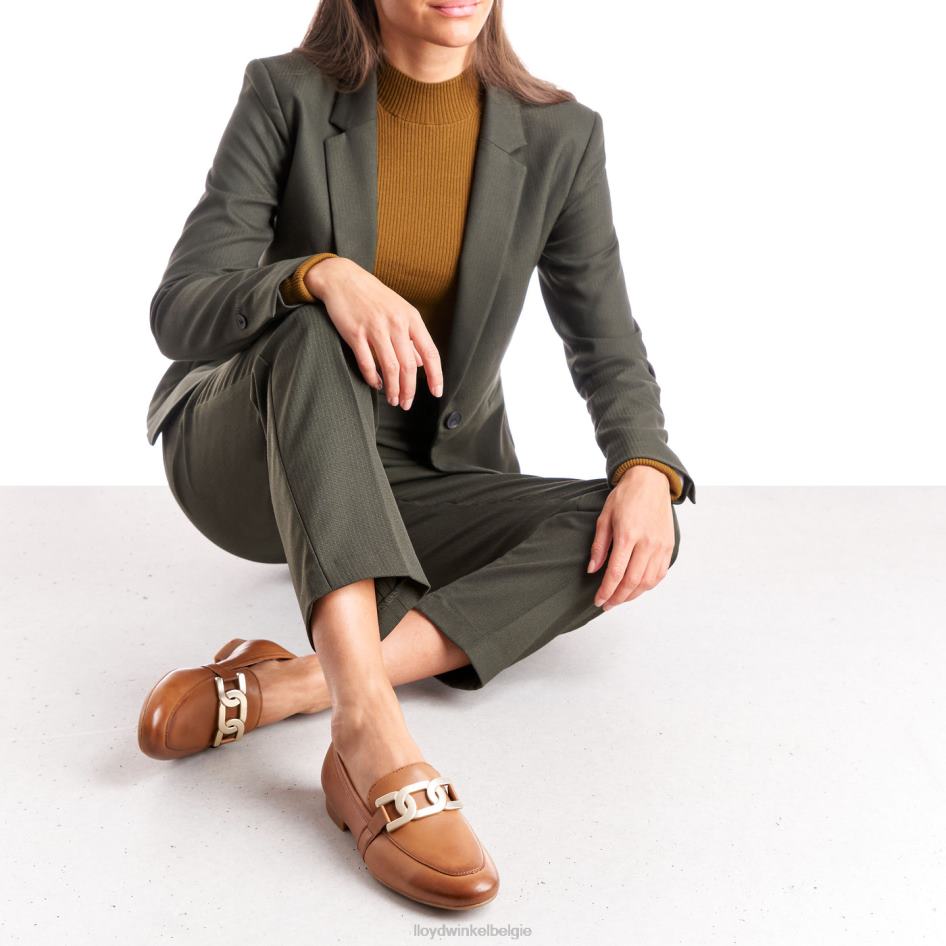 gladde leren pantoffel vrouwen LLOYD bruin schoenen ZJ6BL1040