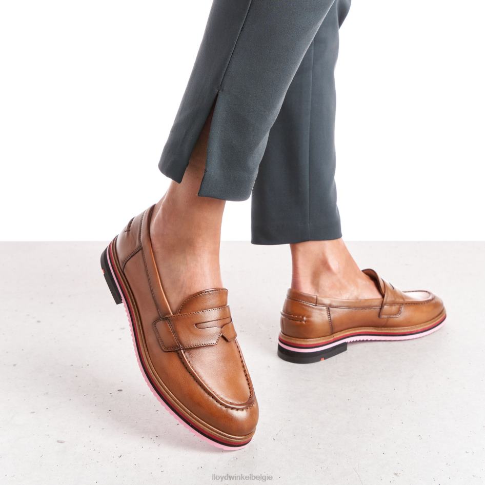 gladde leren pantoffel vrouwen LLOYD bruin schoenen ZJ6BL1045