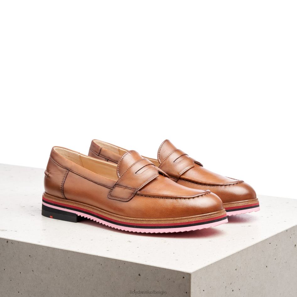 gladde leren pantoffel vrouwen LLOYD bruin schoenen ZJ6BL1045