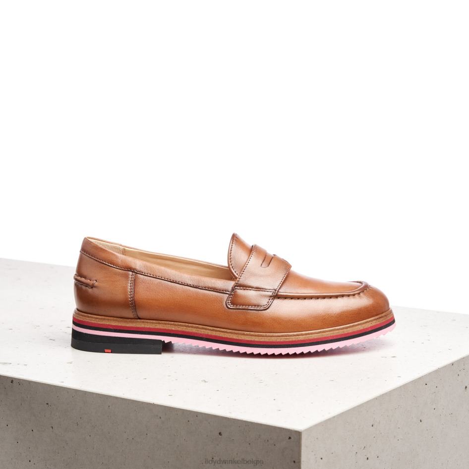 gladde leren pantoffel vrouwen LLOYD bruin schoenen ZJ6BL1045