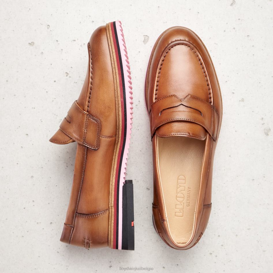 gladde leren pantoffel vrouwen LLOYD bruin schoenen ZJ6BL1045