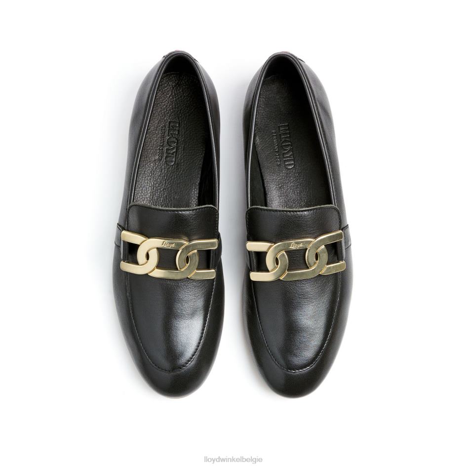 gladde leren pantoffel vrouwen LLOYD zwart schoenen ZJ6BL1039