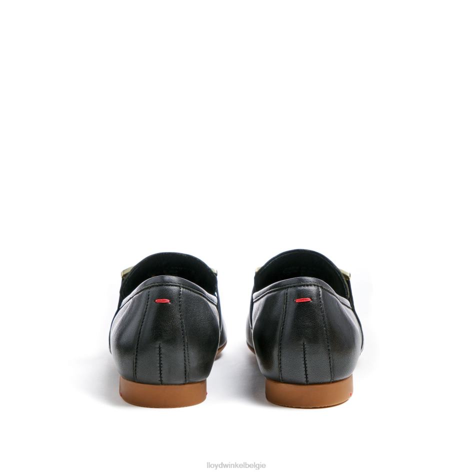 gladde leren pantoffel vrouwen LLOYD zwart schoenen ZJ6BL1039