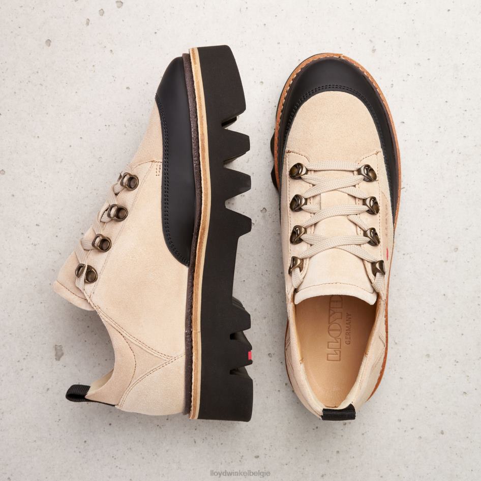 gladde leren sneakers vrouwen LLOYD beige schoenen ZJ6BL1177