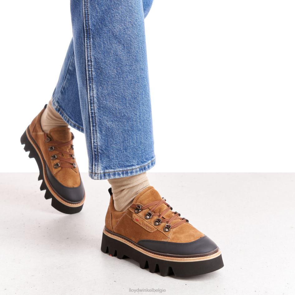 gladde leren sneakers vrouwen LLOYD bruin schoenen ZJ6BL1176