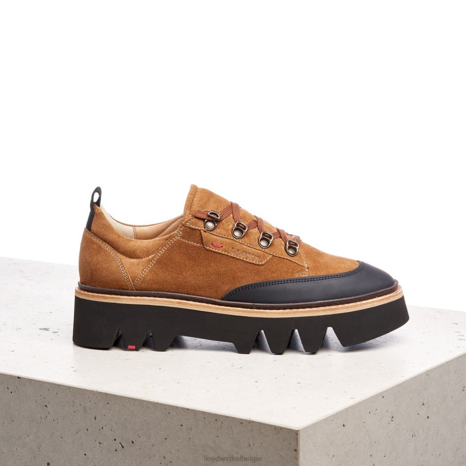 gladde leren sneakers vrouwen LLOYD bruin schoenen ZJ6BL1176