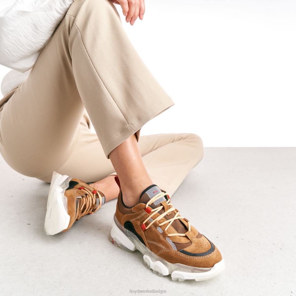 leren lage sneakers vrouwen LLOYD bruin schoenen ZJ6BL787