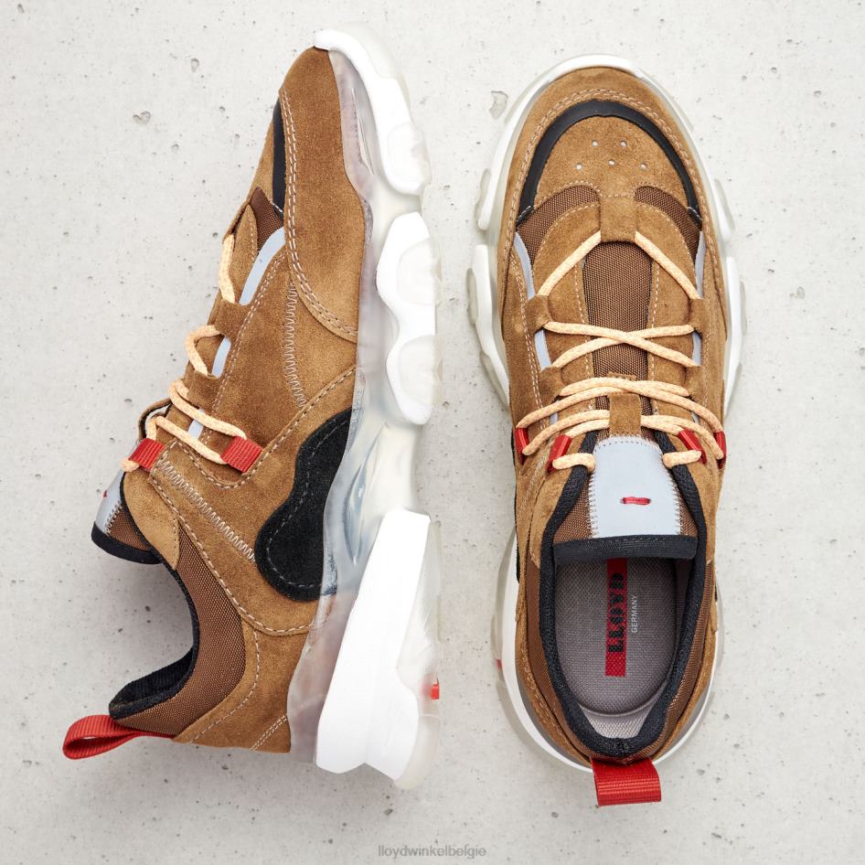 leren lage sneakers vrouwen LLOYD bruin schoenen ZJ6BL787