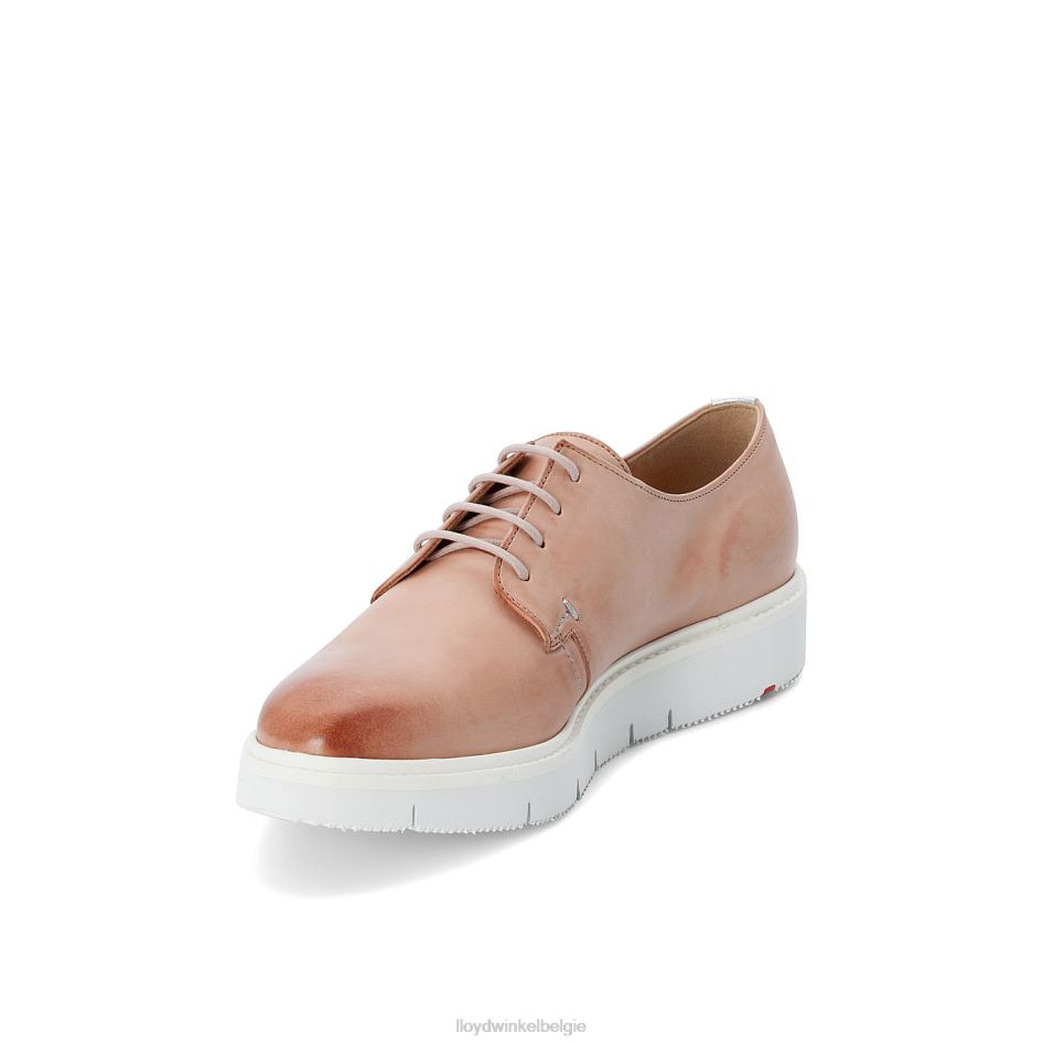Halfhoge leren veterschoenen vrouwen LLOYD beige schoenen ZJ6BL1180