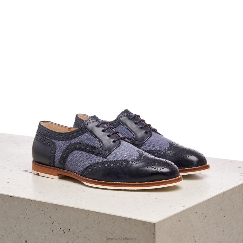 Halfhoge leren veterschoenen vrouwen LLOYD blauw schoenen ZJ6BL1086