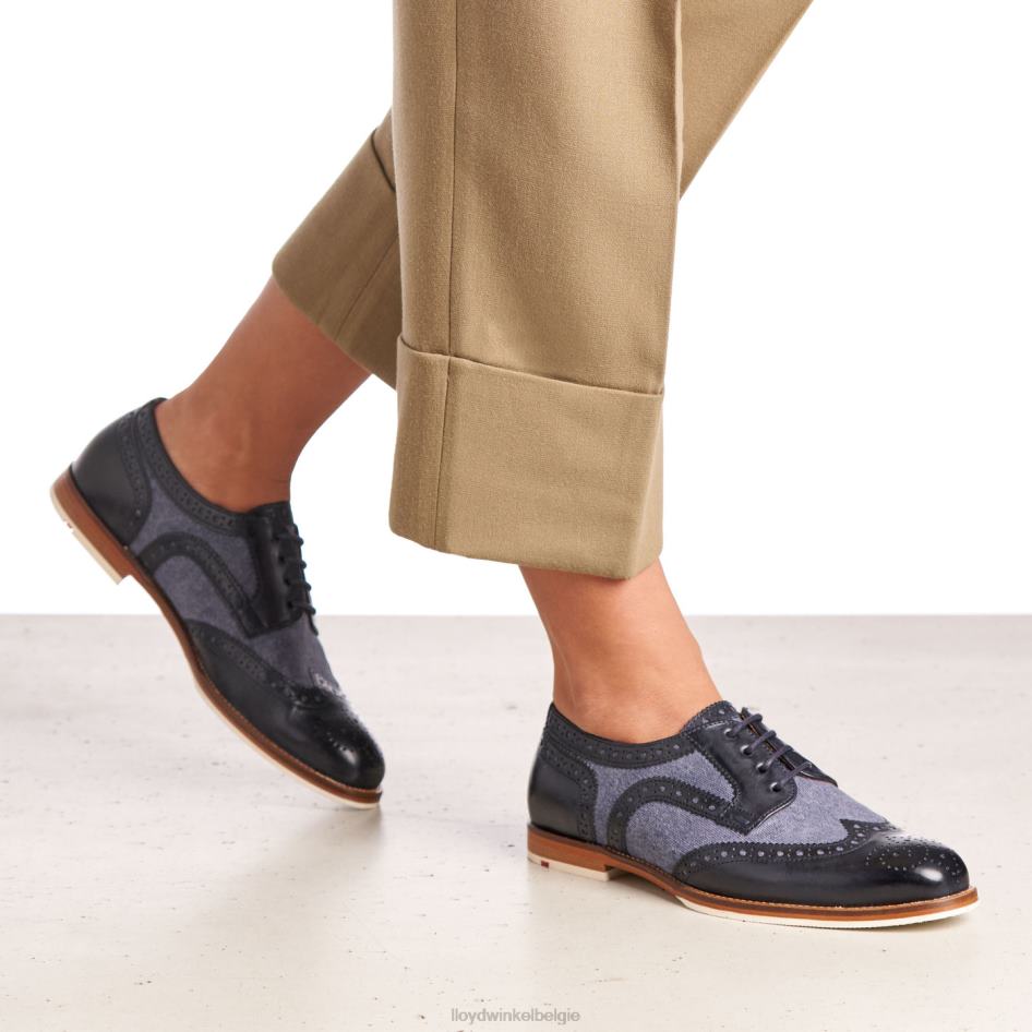 Halfhoge leren veterschoenen vrouwen LLOYD blauw schoenen ZJ6BL1086