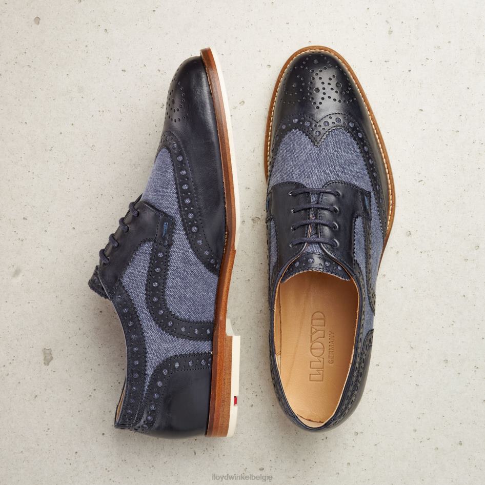 Halfhoge leren veterschoenen vrouwen LLOYD blauw schoenen ZJ6BL1086