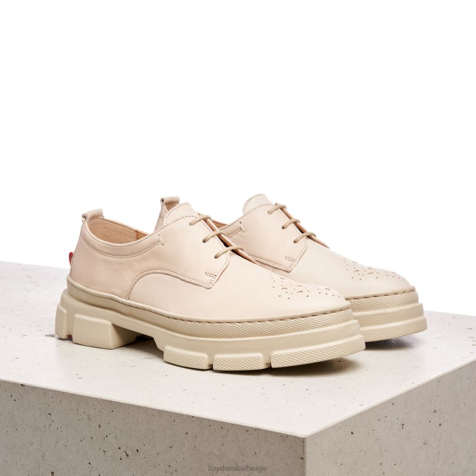 Halfhoge veterschoenen van glad leer vrouwen LLOYD beige schoenen ZJ6BL1178