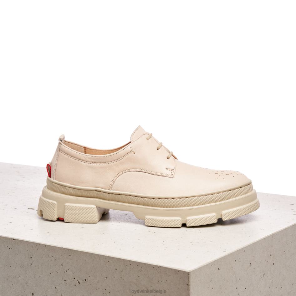 Halfhoge veterschoenen van glad leer vrouwen LLOYD beige schoenen ZJ6BL1178