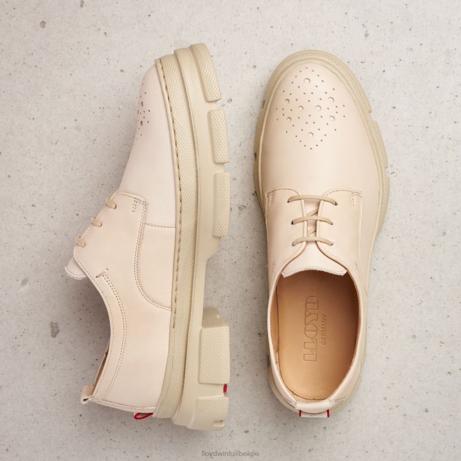 Halfhoge veterschoenen van glad leer vrouwen LLOYD beige schoenen ZJ6BL1178