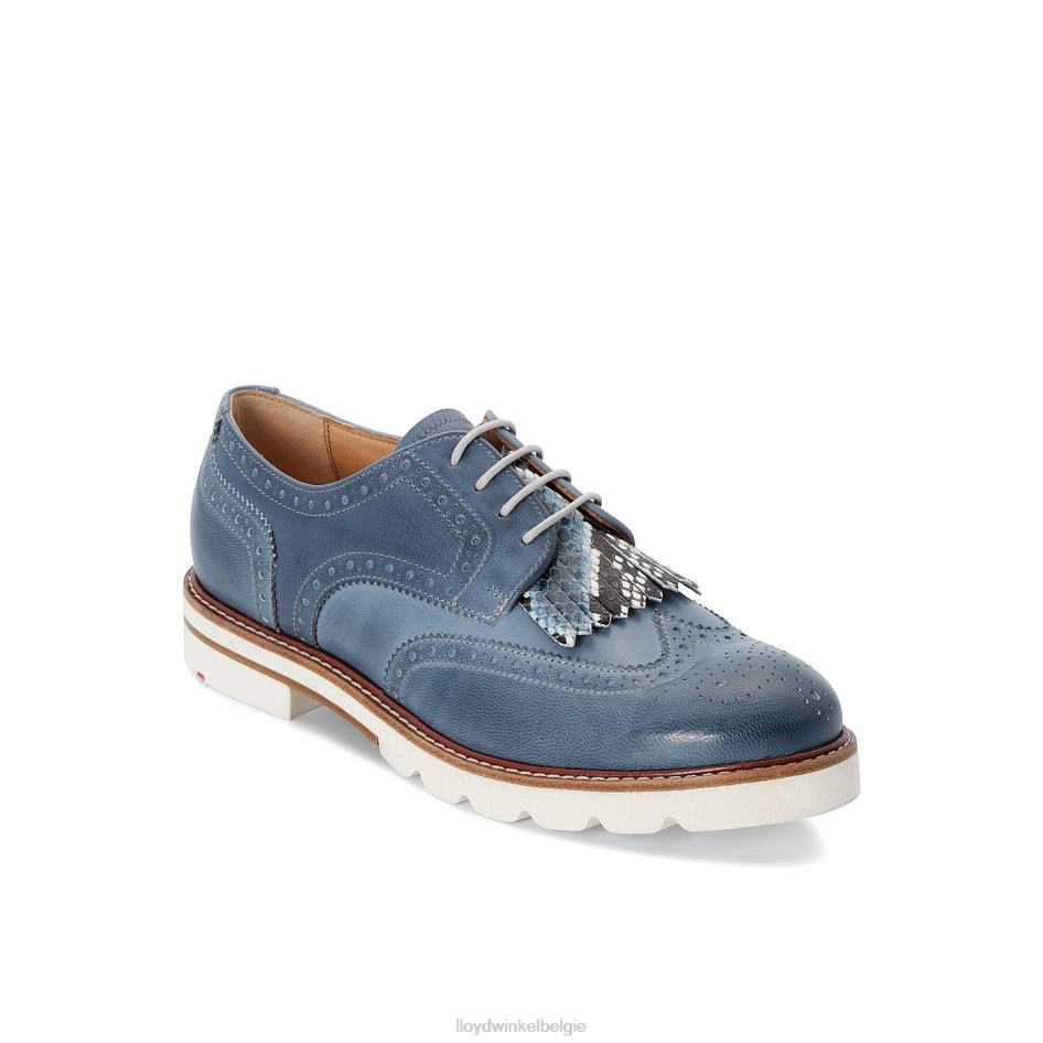 Halfhoge veterschoenen van glad leer vrouwen LLOYD blauw schoenen ZJ6BL1189