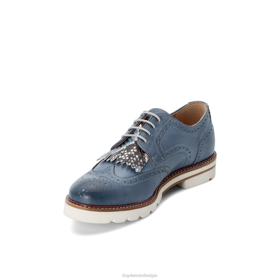 Halfhoge veterschoenen van glad leer vrouwen LLOYD blauw schoenen ZJ6BL1189