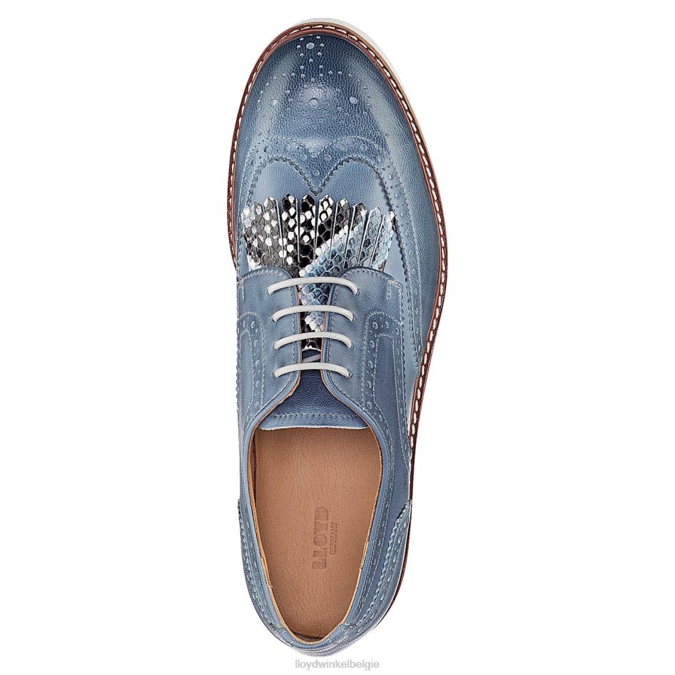 Halfhoge veterschoenen van glad leer vrouwen LLOYD blauw schoenen ZJ6BL1189