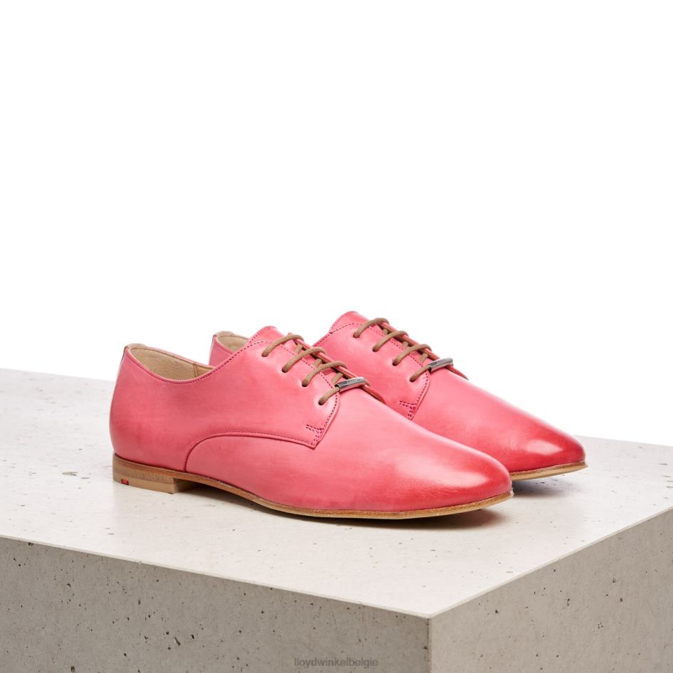 Halfhoge veterschoenen van glad leer vrouwen LLOYD roze schoenen ZJ6BL1093