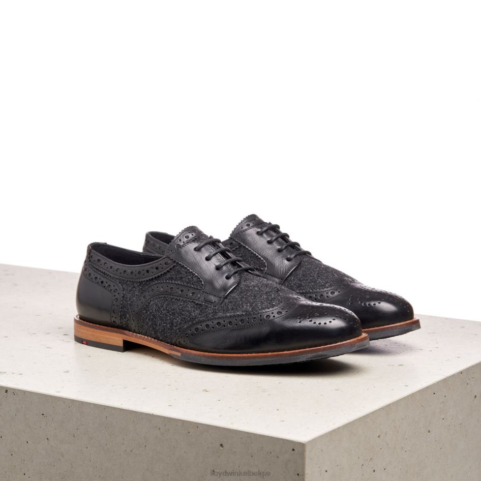 Halfhoge veterschoenen van glad leer vrouwen LLOYD zwart schoenen ZJ6BL1076