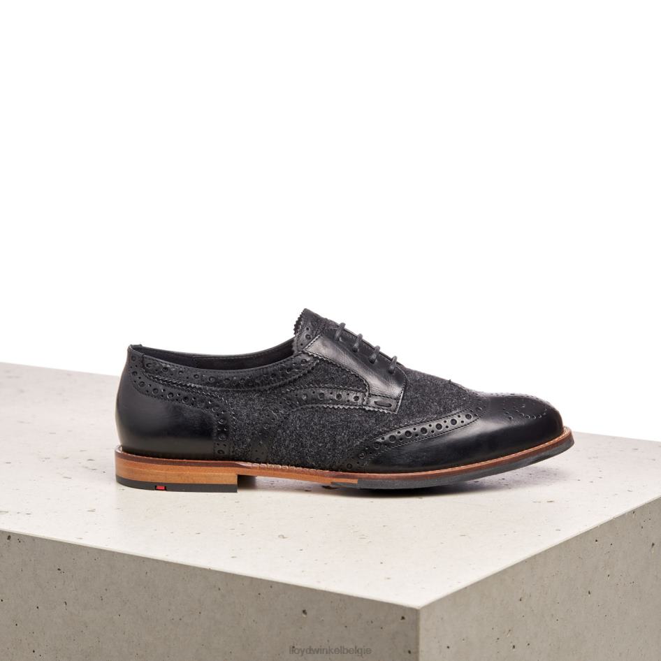 Halfhoge veterschoenen van glad leer vrouwen LLOYD zwart schoenen ZJ6BL1076