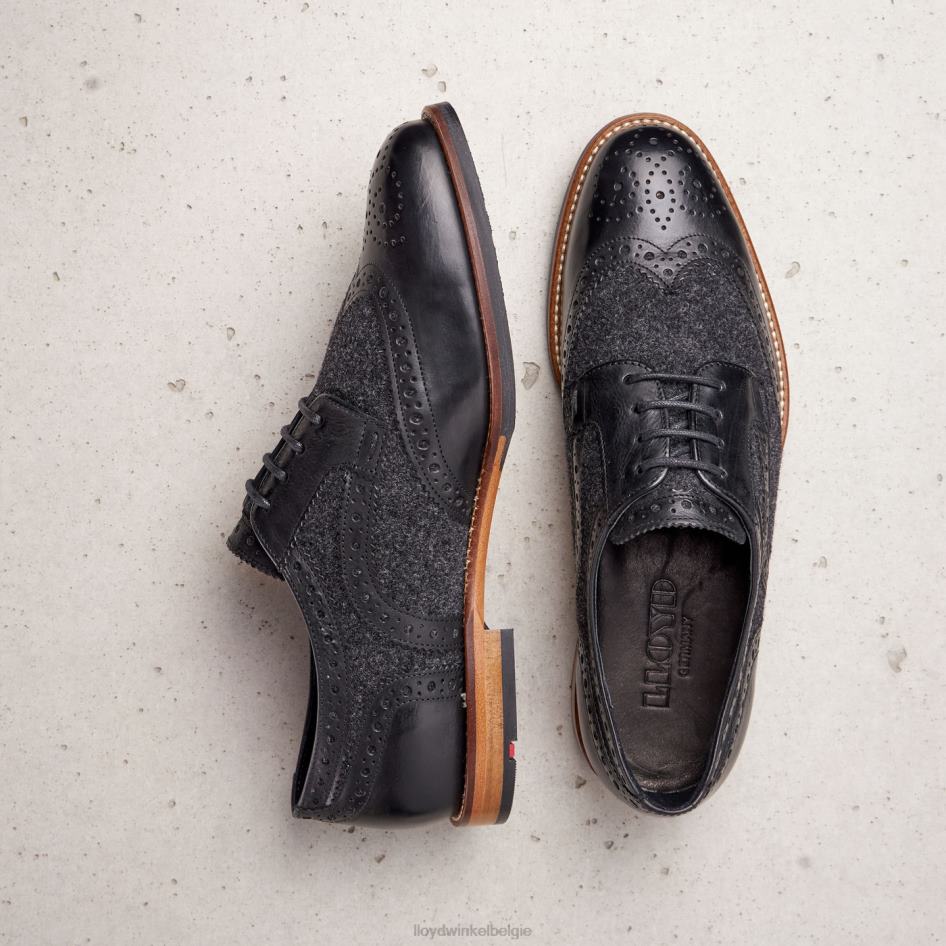 Halfhoge veterschoenen van glad leer vrouwen LLOYD zwart schoenen ZJ6BL1076