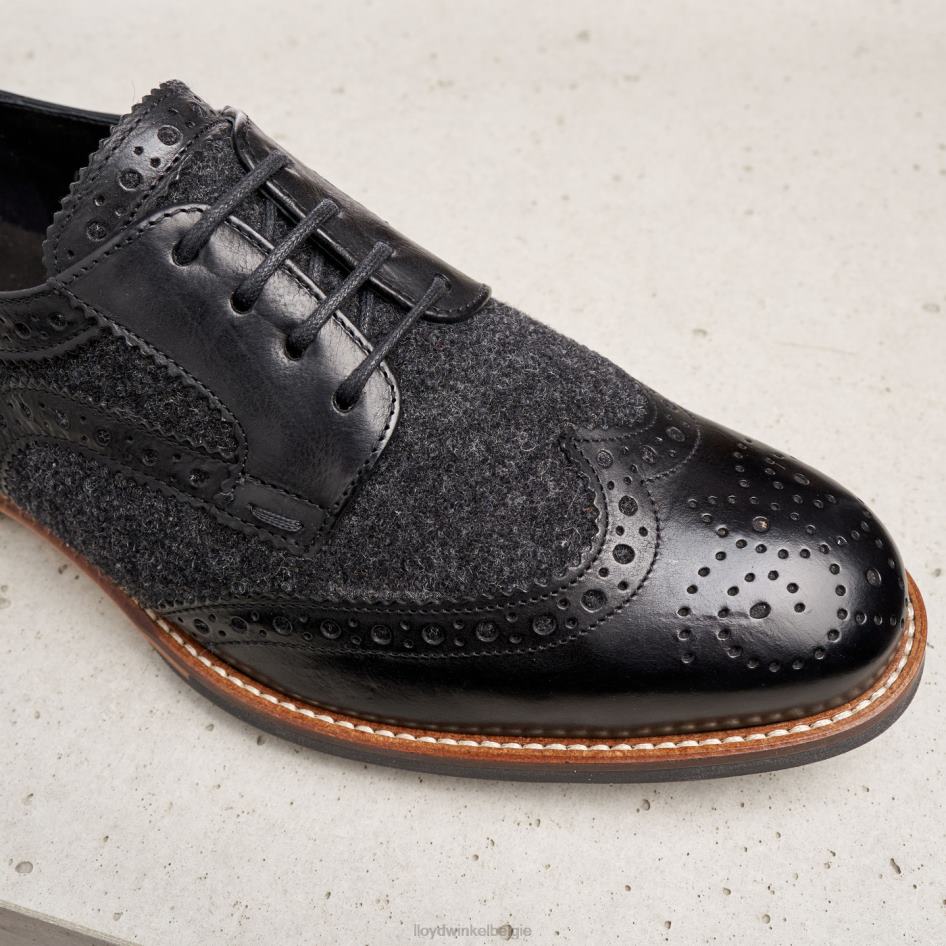 Halfhoge veterschoenen van glad leer vrouwen LLOYD zwart schoenen ZJ6BL1076