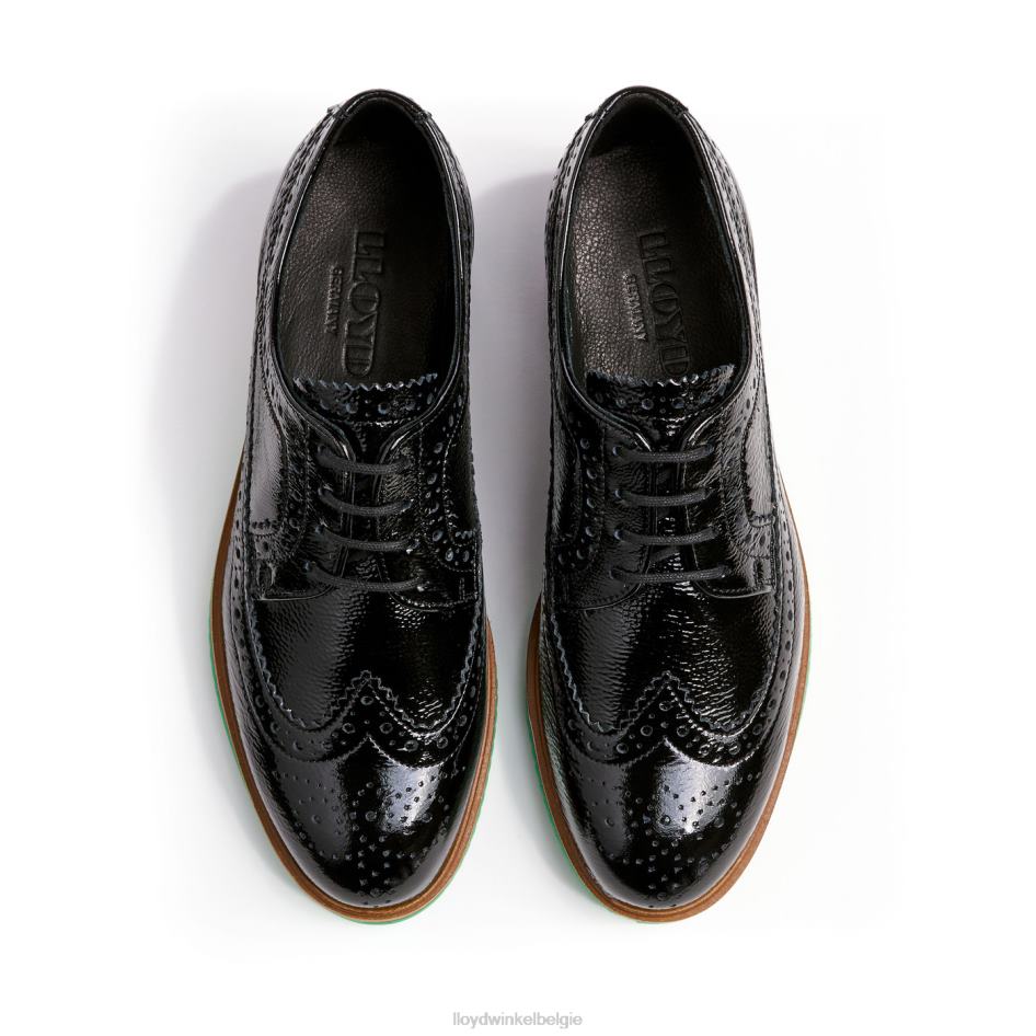 Rogh leren halve schoenen met veters vrouwen LLOYD zwart schoenen ZJ6BL1068