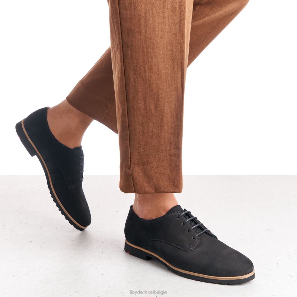 Rogh leren halve schoenen met veters vrouwen LLOYD zwart schoenen ZJ6BL1071
